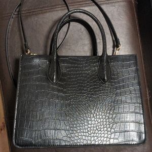 H&M black croc embossed purse